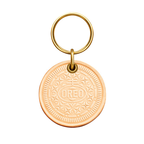 头层牛皮挂件 真皮挂件 奥利奥钥匙扣 植鞣牛皮饰品挂饰 创意小物