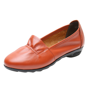 正品老牌子上海花牌女鞋真皮软底单鞋妈妈鞋舒适休闲中老年女皮鞋