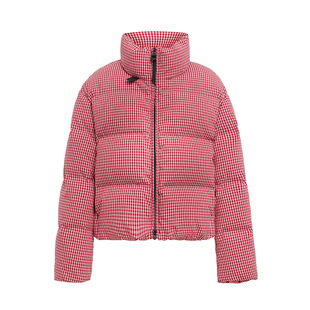 YAYA鸭鸭官方羽绒服短款千鸟格韩版宽松简约时尚加厚防寒保暖外套