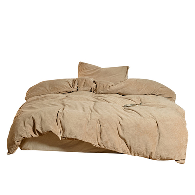 米一浔简约风牛奶绒加厚被套