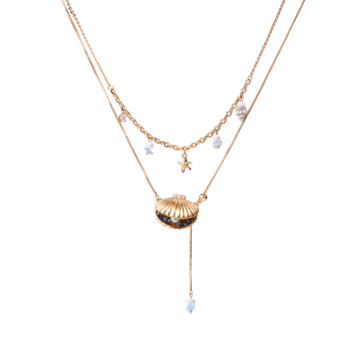SUMIYAKI金色贝壳双层项链