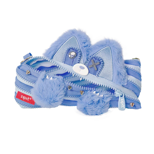 zipit&狼队联名】电竞狼笔袋可爱毛绒卡通王者荣耀周边蓝色一根拉链式学生文具盒大容量收纳袋痛包