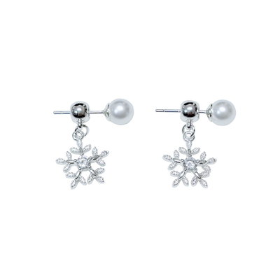Starryee清冷珍珠雪花设计感耳环