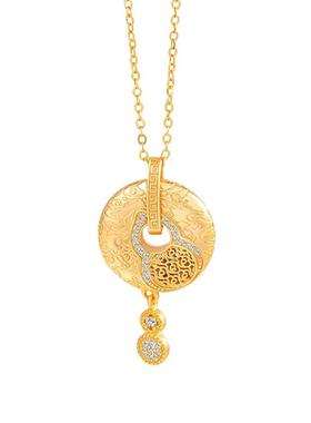 s925纯银葫芦平安扣项链