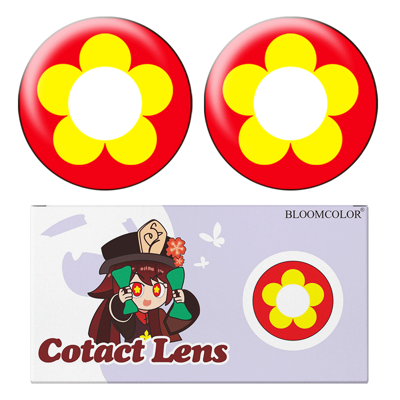 【顺丰包邮】胡桃cos美瞳半年抛红黄花花蓝绿原神魈空队长荧温迪