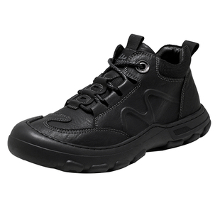 男鞋秋冬款2025新款休闲鞋皮鞋软底黑色冬季加绒保暖棉鞋男士鞋子