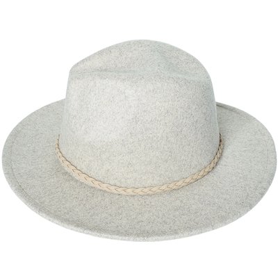 IDPAN女绅风大帽檐礼帽高级感气场秋冬宽檐平顶帽毡帽