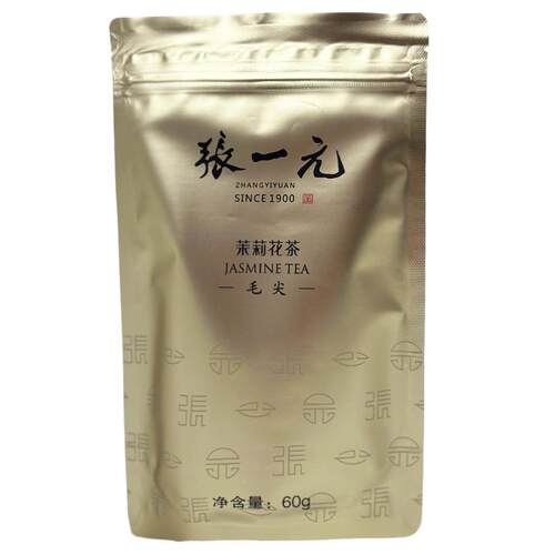 张一元茉莉花茶叶毛尖新茶春茶浓香型老北京口粮茶特种180g金袋装