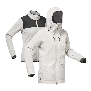 迪卡侬滑雪衣女滑雪服女RECCO雪服三合一防水保暖滑雪夹克OVW3