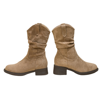 羊皮版~内增高6/8cm堆堆短靴子女