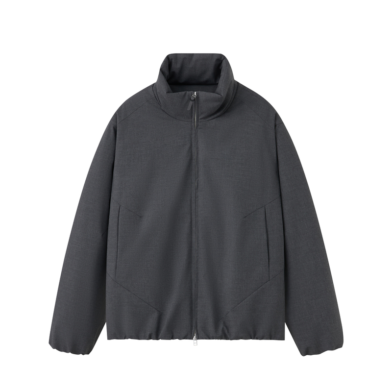 WHIMNOTION 25AW「立体分割结构」3M新雪丽羊毛混纺立领棉服夹克