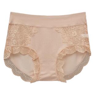 3条装纯欲中腰女款内裤2023新款蕾丝性感情调黑色三角裤内底裤衩