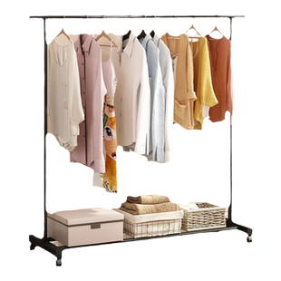 晾衣架落地折叠家用晾衣杆室内晒衣架卧室简易衣架挂衣服架子杆式