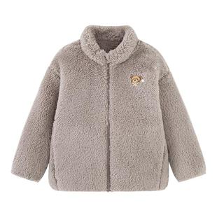 迷你巴拉巴拉儿童双面绒外套男女童摇粒绒抗静电不易起球加绒上衣