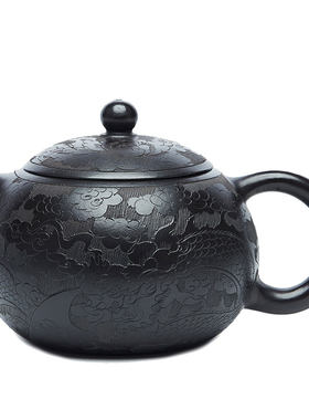 宜兴纯手工黑朱泥紫砂壶西施茶壶