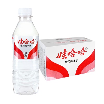 娃哈哈纯净水饮用水350ml24瓶整箱瓶装企业会议用水弱碱清甜家庭