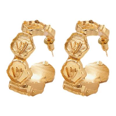 RoundFace24SS花环复古C型耳环