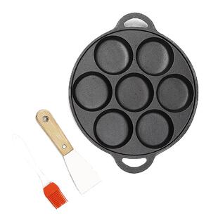 七孔煎锅铸铁鸡蛋汉堡机加深煎蛋模具家用不粘平底锅无涂层蛋饺锅