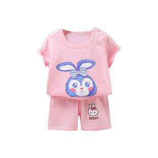 夏季儿童全棉短袖套装时尚韩版婴幼儿纯棉短裤薄款童装男女童衣服