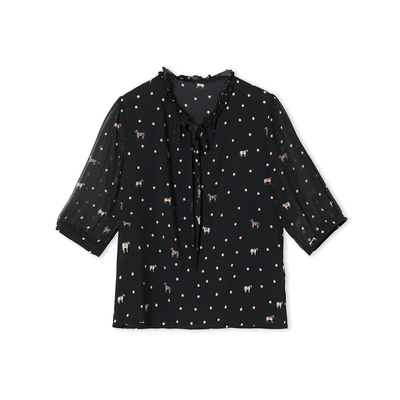 中年女人时尚雪纺衫洋气妈妈夏装