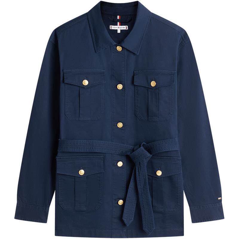 Tommy女装收腰金扣翻领单夹克
