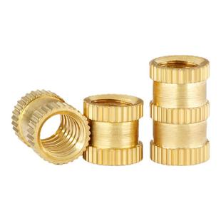 注塑铜螺母铜预埋件直纹镶嵌件通孔盲孔滚花螺母英制铜花母M1-M10