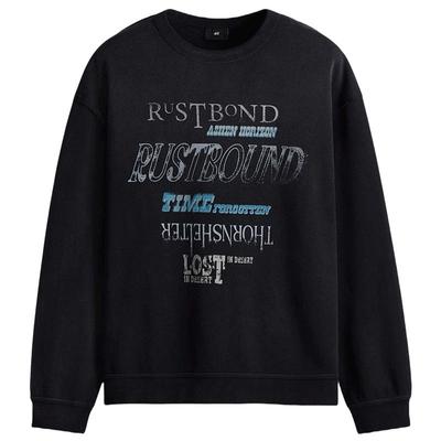 HM男装女装卫衣2025秋季新款宽松版型重磅圆领长袖套衫1300916