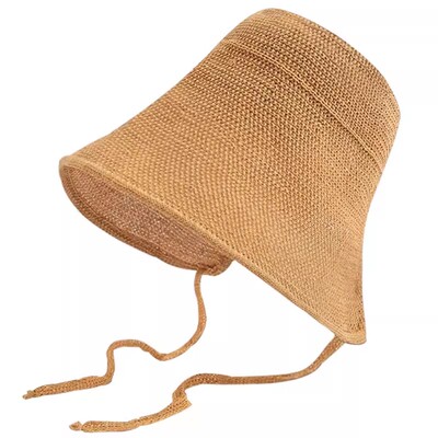 日系草编大头围防晒可折叠渔夫帽