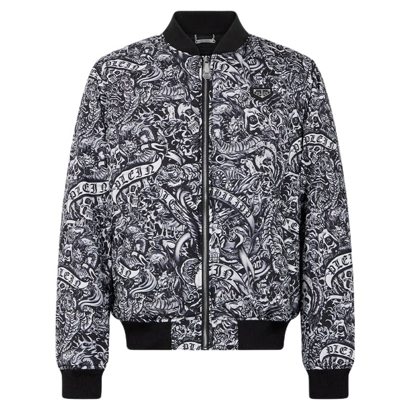 PHILIPP PLEIN 2026年新款男士棒球服外套秋冬休闲拉链夹克上衣