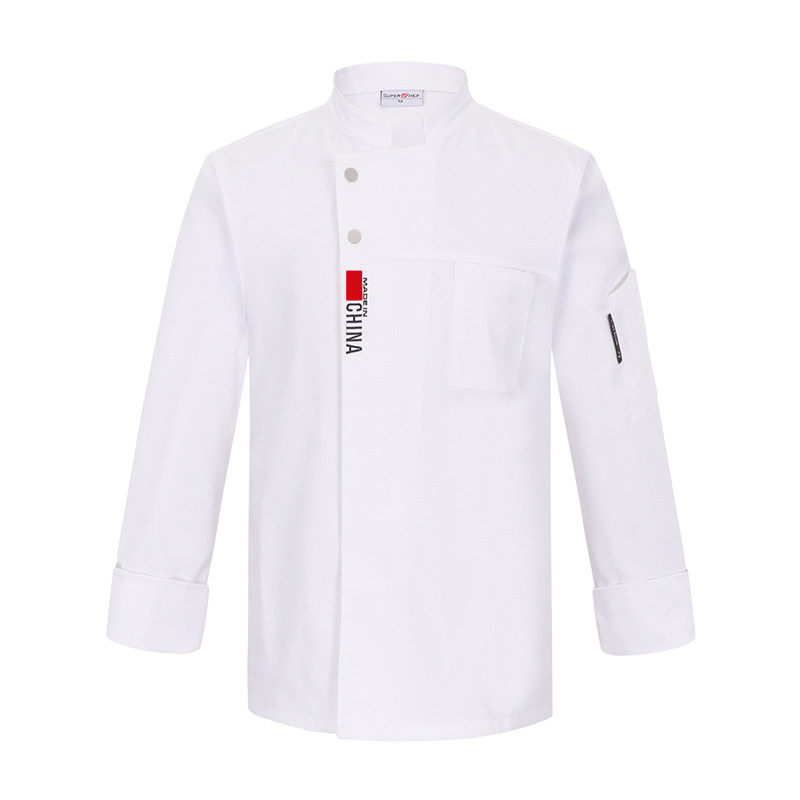 高端酒店纯棉厨师服长袖加绒加厚男秋冬饭店后厨房烘焙工服短袖女