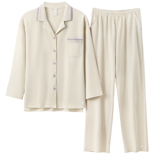有内纯棉睡衣女款2025新女士长袖防螨抗菌A类休闲家居服秋冬套装
