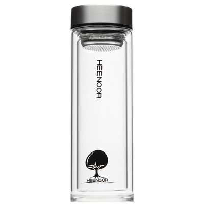 希诺玻璃杯6702带盖滤网双层隔热