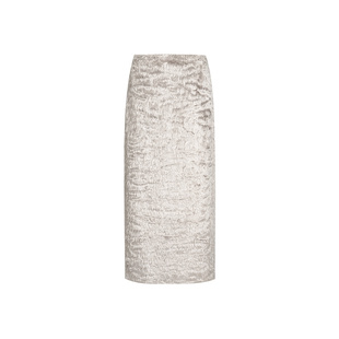 ZHUCHONGYUN2025冬新款水波纹直身半裙长款开衩设计裙子