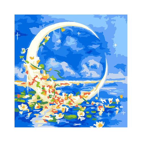 自油自画 数字油画diy填充手工手绘卡通儿童填色涂色亲子摆台画