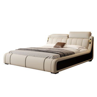 真皮床多功能轻奢现代主卧互不打扰双人床智能卧室2米x2米2婚床