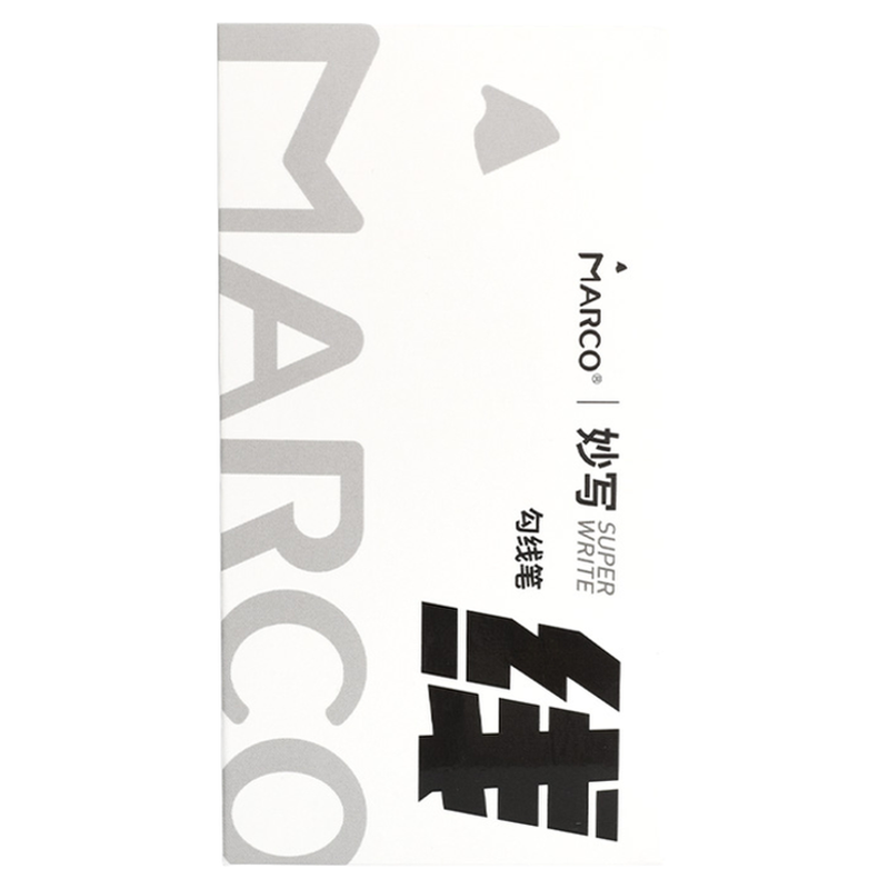 Marco马可勾线笔马克笔儿童美术生专用黑色可水洗学生幼儿园儿童绘画描边涂码记号笔速干不掉色双头勾线笔
