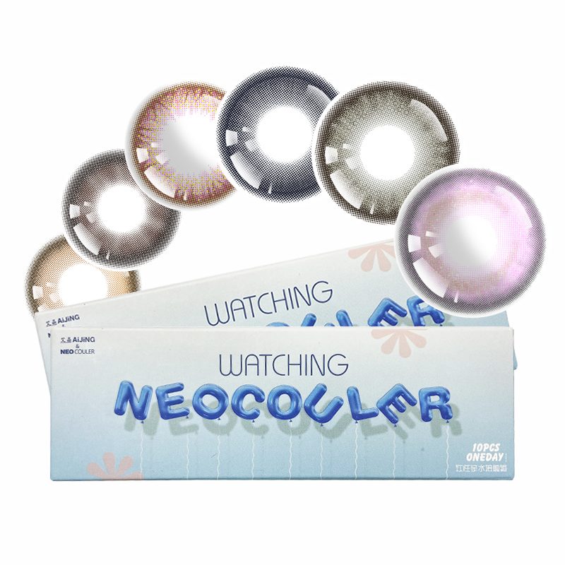 NEOCOULER美瞳日拋30片小大直徑藍(lán)色自然鎖邊女隱形眼鏡正品官方
