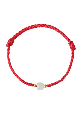 若慕非遗手编红绳和田玉平安扣手