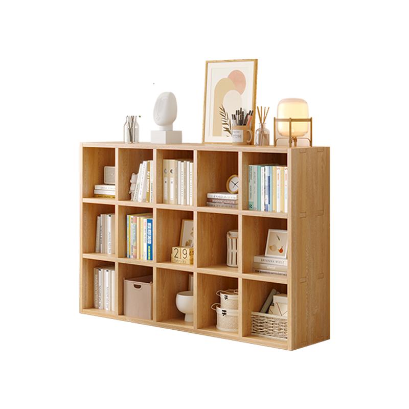 书架置物架落地格子柜书柜家用自由组合收纳柜实木矮柜子储物柜