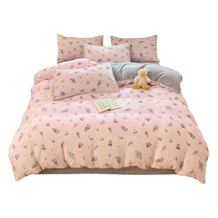 秋冬季牛奶绒被套单件加绒加厚双面珊瑚绒床单铺底四件套床上用品