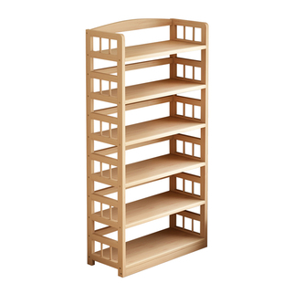 书架落地置物架一体靠墙小窄简易实木书柜客厅不占空间多层收纳架