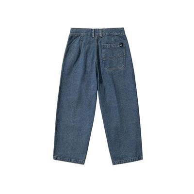 oddCIRKUS牛仔裤 日系复古宽松水洗蓝牛仔裤男女同款美式街头长裤