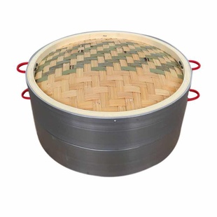 家用竹蒸笼 铝合金包边竹笼屉 2层竹制 蒸笼 不锈钢蒸笼 蒸菜笼格