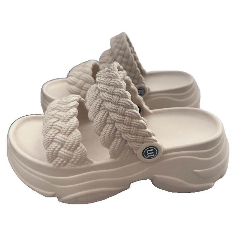 麻花厚底6厘米EVA轻便舒适百搭小众双杠透气新款松糕女士凉拖鞋