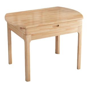 全实木餐桌家用小户型可伸缩1.05米折叠北欧方形餐桌可变圆桌子