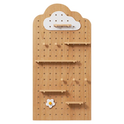 实木橡胶木洞洞板收纳架