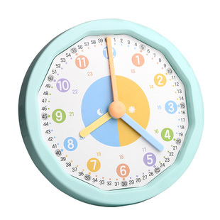 晨光钟表模型小学教具三针联动一二年级小学生学习钟认识时间12/24小时数学时钟教具钟面学具学时钟儿童专用