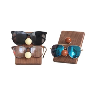 创意胡桃木眼镜收纳架床头眼镜放置架 眼镜店陈列展示架实木高档