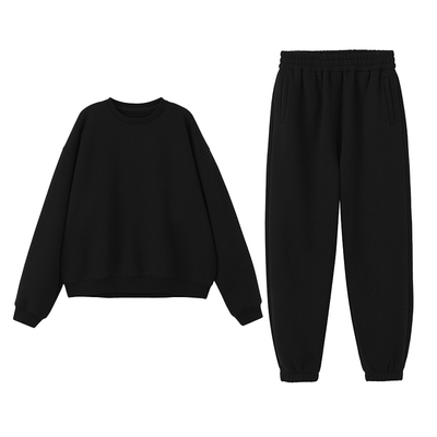 休闲圆领卫衣套装女秋冬新款