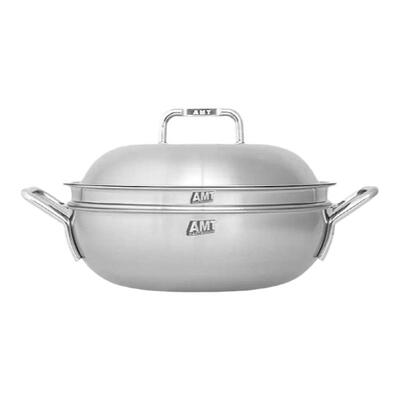 韩国直邮Amt Gastroguss煮锅炖锅Sharp系列316Ti不锈钢蒸锅28cm